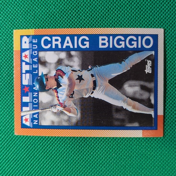🩸Vintage All Star Topps Craig Biggio 1990 Card #404 National League - Picture 2 of 11